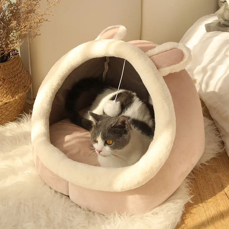 Cozy Cartoon Cave Pet Bed™