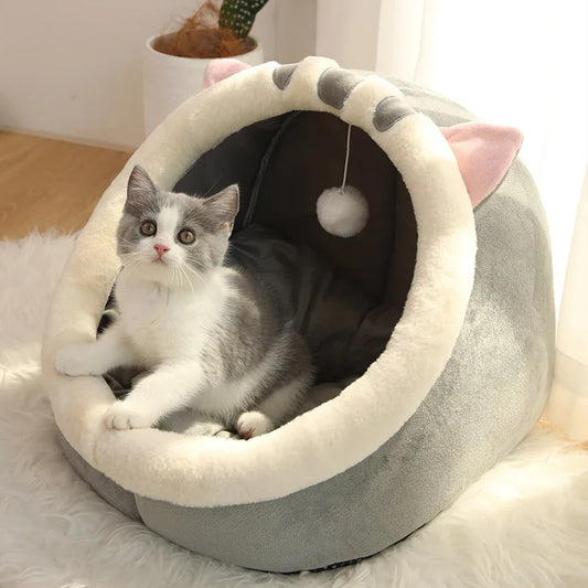 Cozy Cartoon Cave Pet Bed™