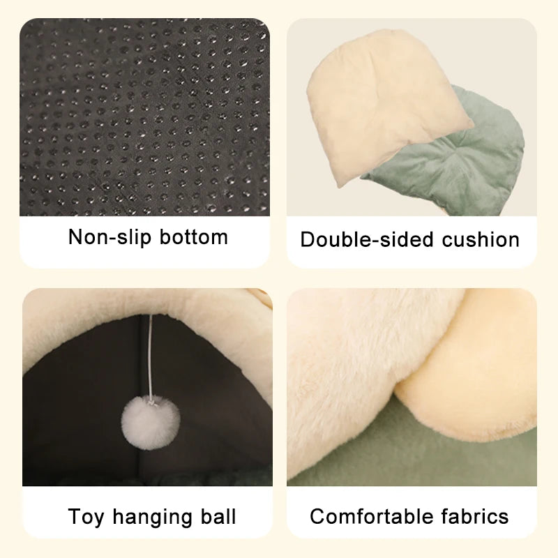 Cozy Cartoon Cave Pet Bed™