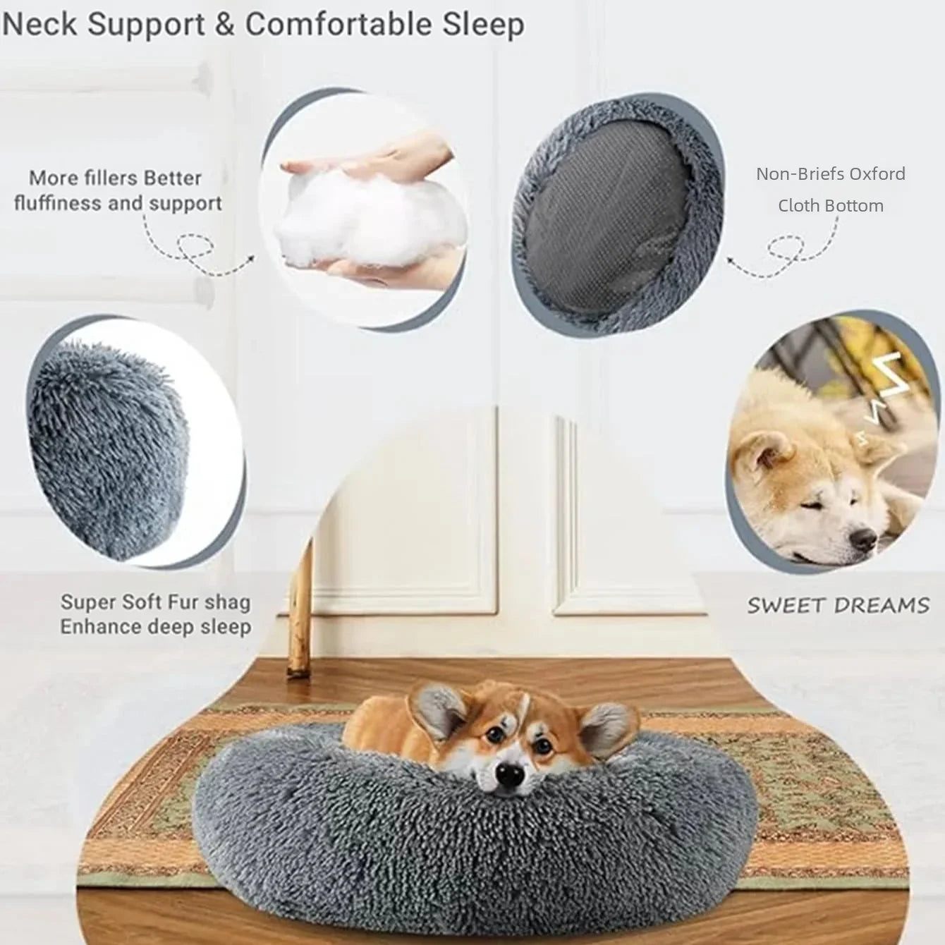 CozyNest™ Round Pet Bed
