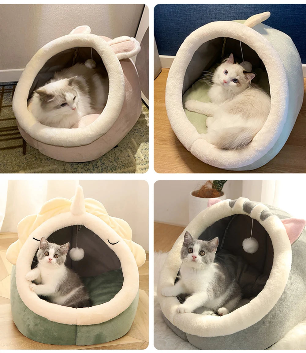 Cozy Cartoon Cave Pet Bed™