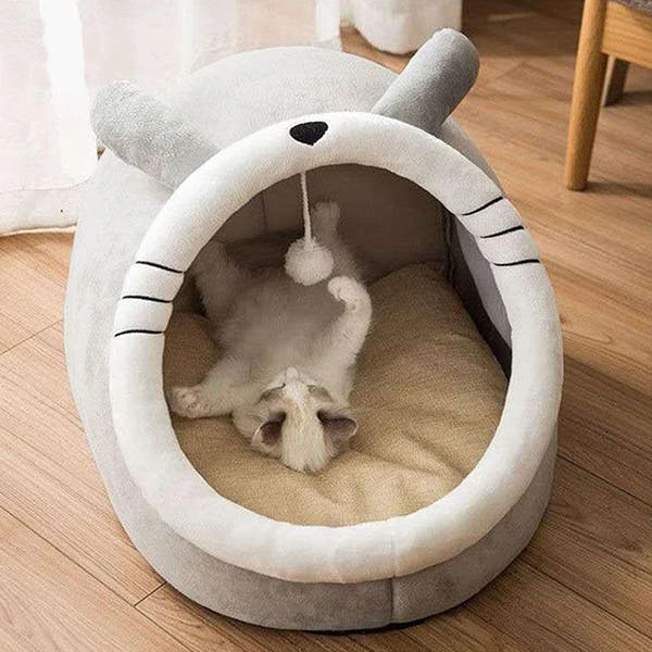 Cozy Cartoon Cave Pet Bed™