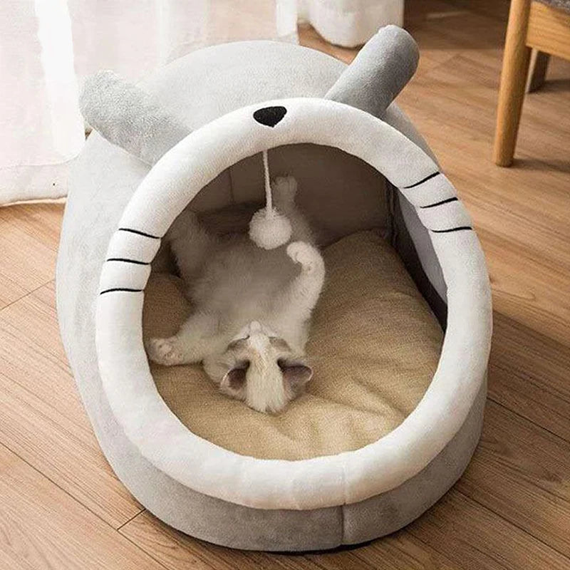 Cozy Cartoon Cave Pet Bed™
